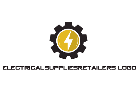 lightning bolt in circle in gear 