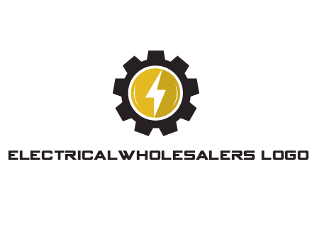 lightning bolt in circle in gear 