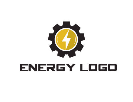 lightning bolt in circle in gear 