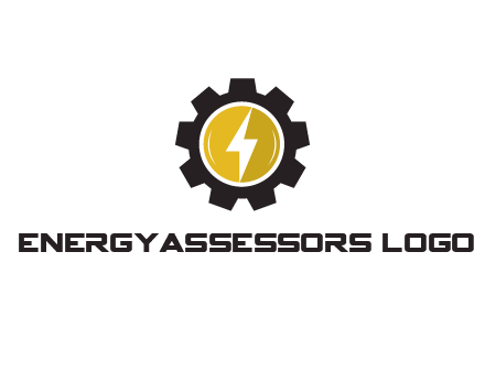 lightning bolt in circle in gear 