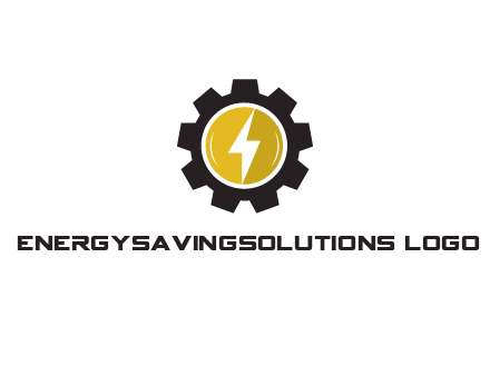 lightning bolt in circle in gear 