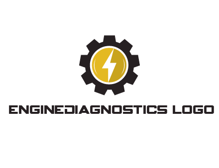 lightning bolt in circle in gear 