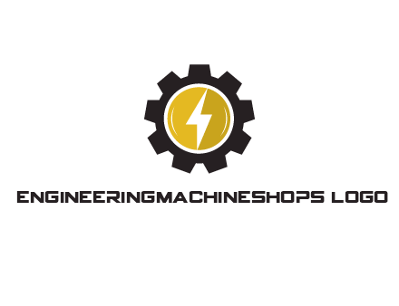 lightning bolt in circle in gear 