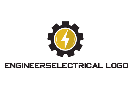 lightning bolt in circle in gear 