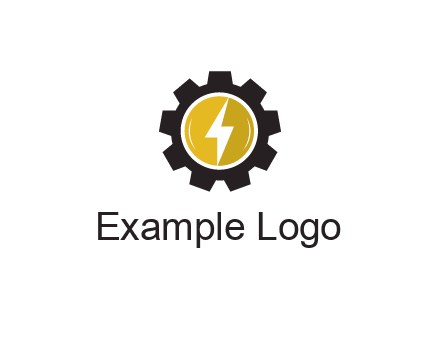 lightning bolt in circle in gear 