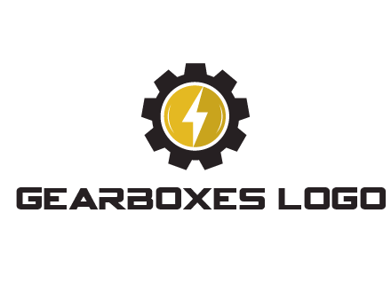 lightning bolt in circle in gear 