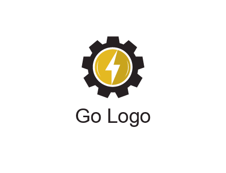 lightning bolt in circle in gear 