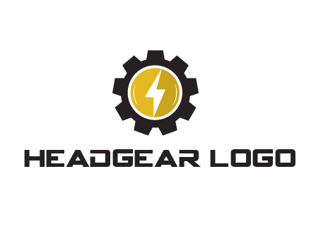 lightning bolt in circle in gear 