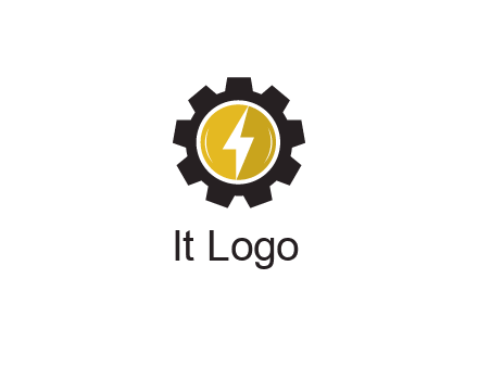 lightning bolt in circle in gear 