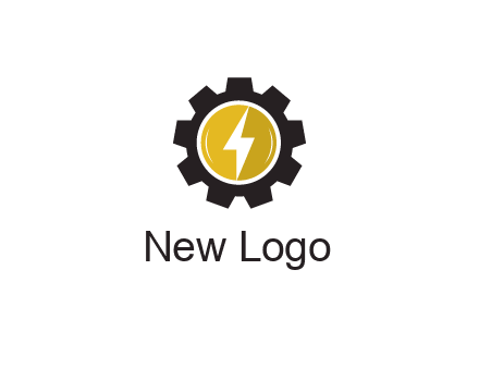 lightning bolt in circle in gear 