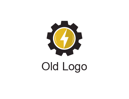 lightning bolt in circle in gear 