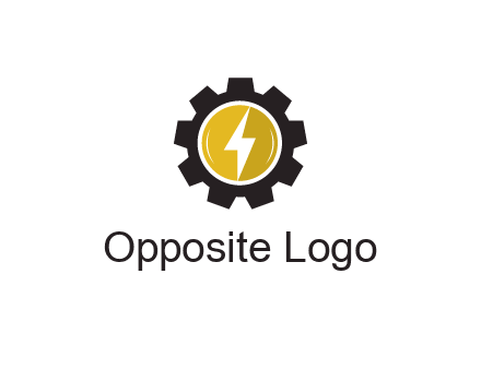 lightning bolt in circle in gear 