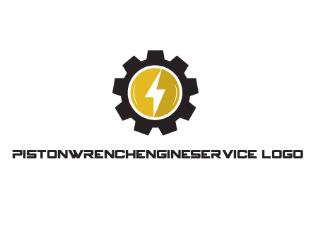 lightning bolt in circle in gear 