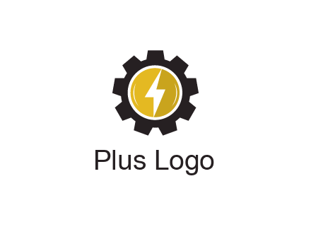 lightning bolt in circle in gear 