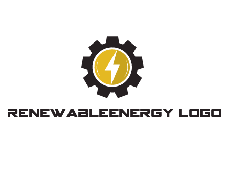 lightning bolt in circle in gear 