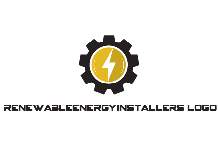 lightning bolt in circle in gear 