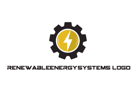 lightning bolt in circle in gear 