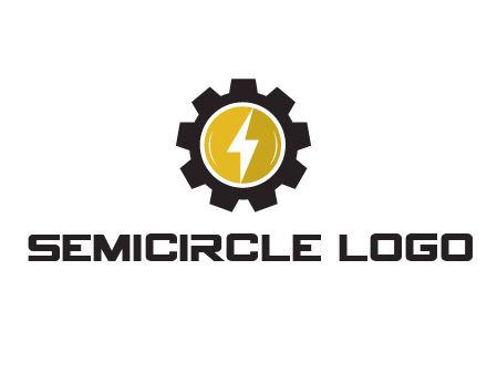 lightning bolt in circle in gear 