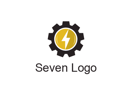 lightning bolt in circle in gear 