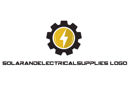 lightning bolt in circle in gear 