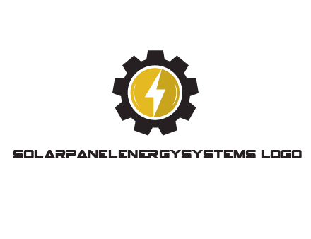lightning bolt in circle in gear 