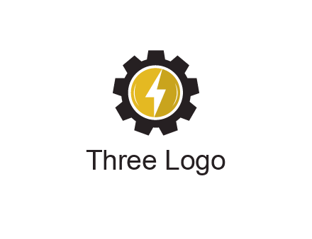 lightning bolt in circle in gear 