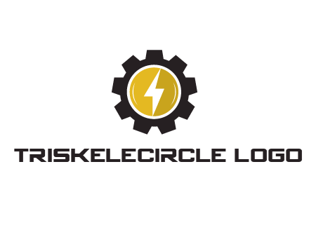 lightning bolt in circle in gear 