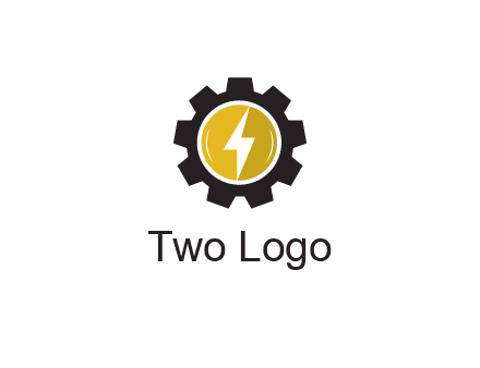 lightning bolt in circle in gear 