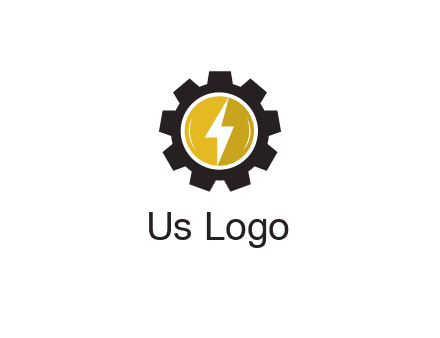 lightning bolt in circle in gear 
