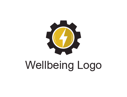 lightning bolt in circle in gear 
