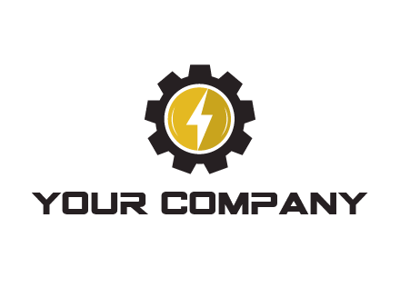 lightning bolt in circle in gear 