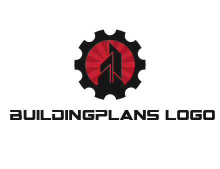 negative spacing skyscraper in circle in gear