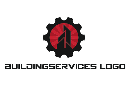 negative spacing skyscraper in circle in gear