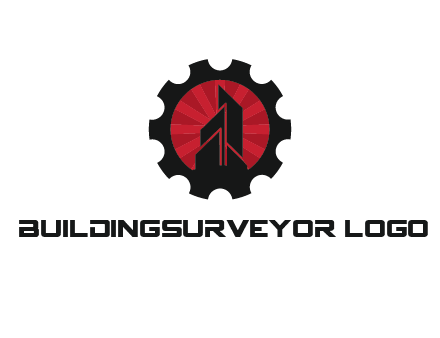 negative spacing skyscraper in circle in gear