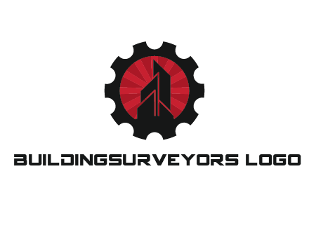 negative spacing skyscraper in circle in gear
