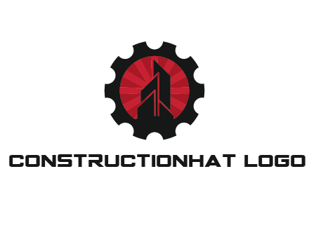 negative spacing skyscraper in circle in gear