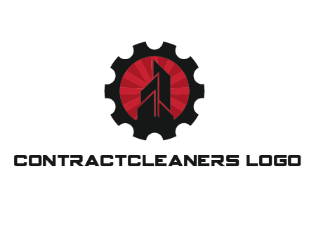 negative spacing skyscraper in circle in gear