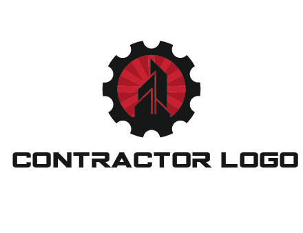 negative spacing skyscraper in circle in gear