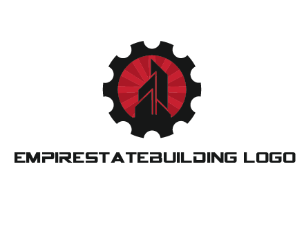 negative spacing skyscraper in circle in gear