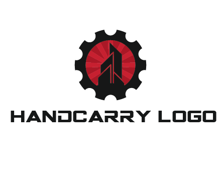 negative spacing skyscraper in circle in gear