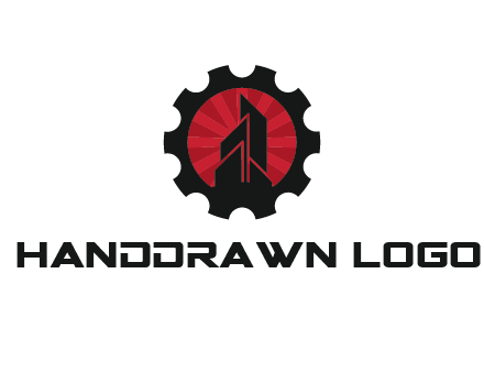 negative spacing skyscraper in circle in gear
