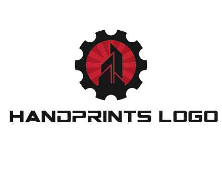 negative spacing skyscraper in circle in gear