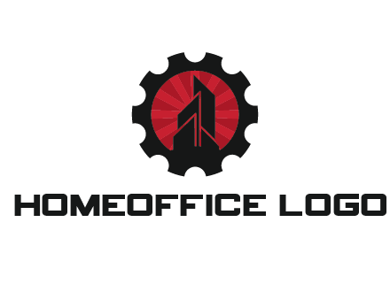 negative spacing skyscraper in circle in gear