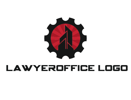negative spacing skyscraper in circle in gear