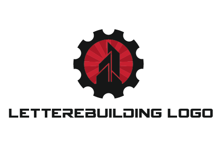 negative spacing skyscraper in circle in gear