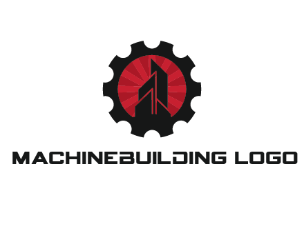 negative spacing skyscraper in circle in gear