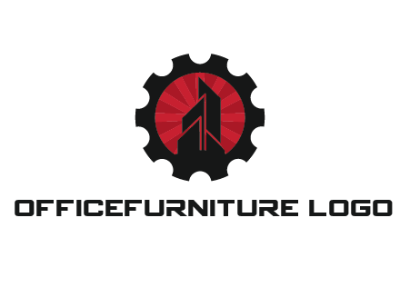 negative spacing skyscraper in circle in gear