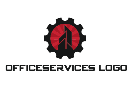 negative spacing skyscraper in circle in gear