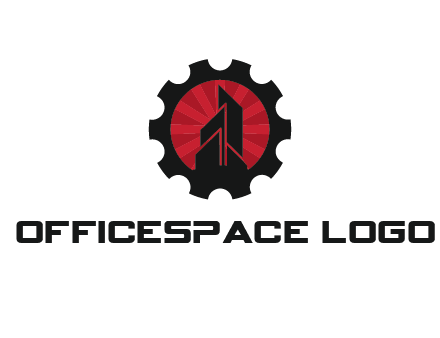 negative spacing skyscraper in circle in gear