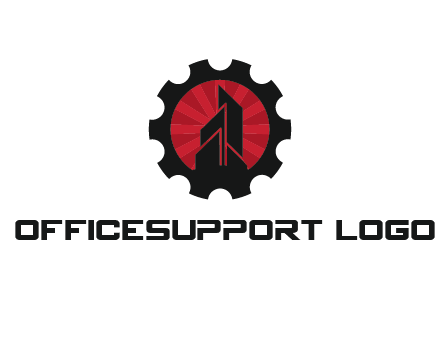 negative spacing skyscraper in circle in gear